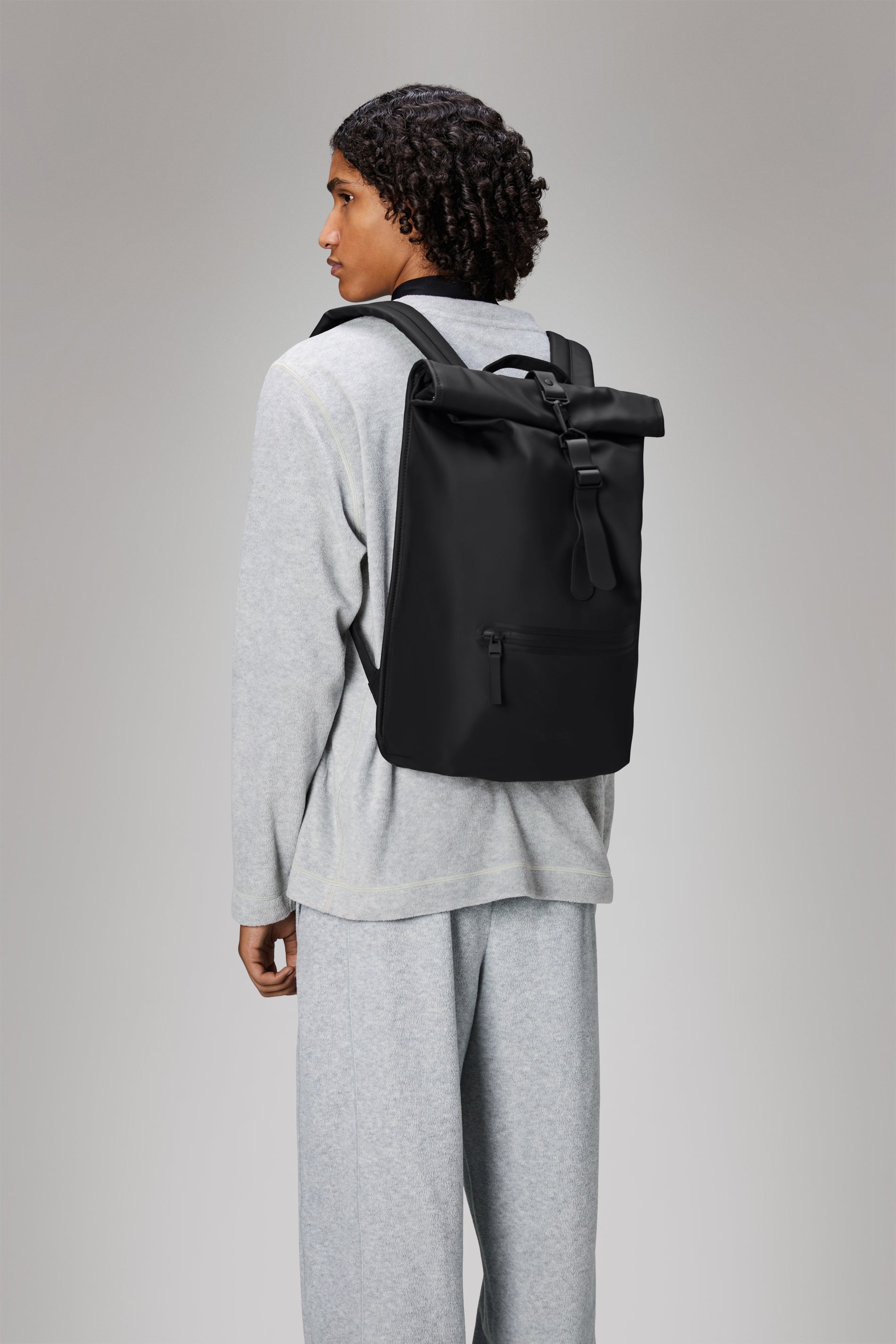 Rains Rolltop Rucksack Backpacks 01 Black
