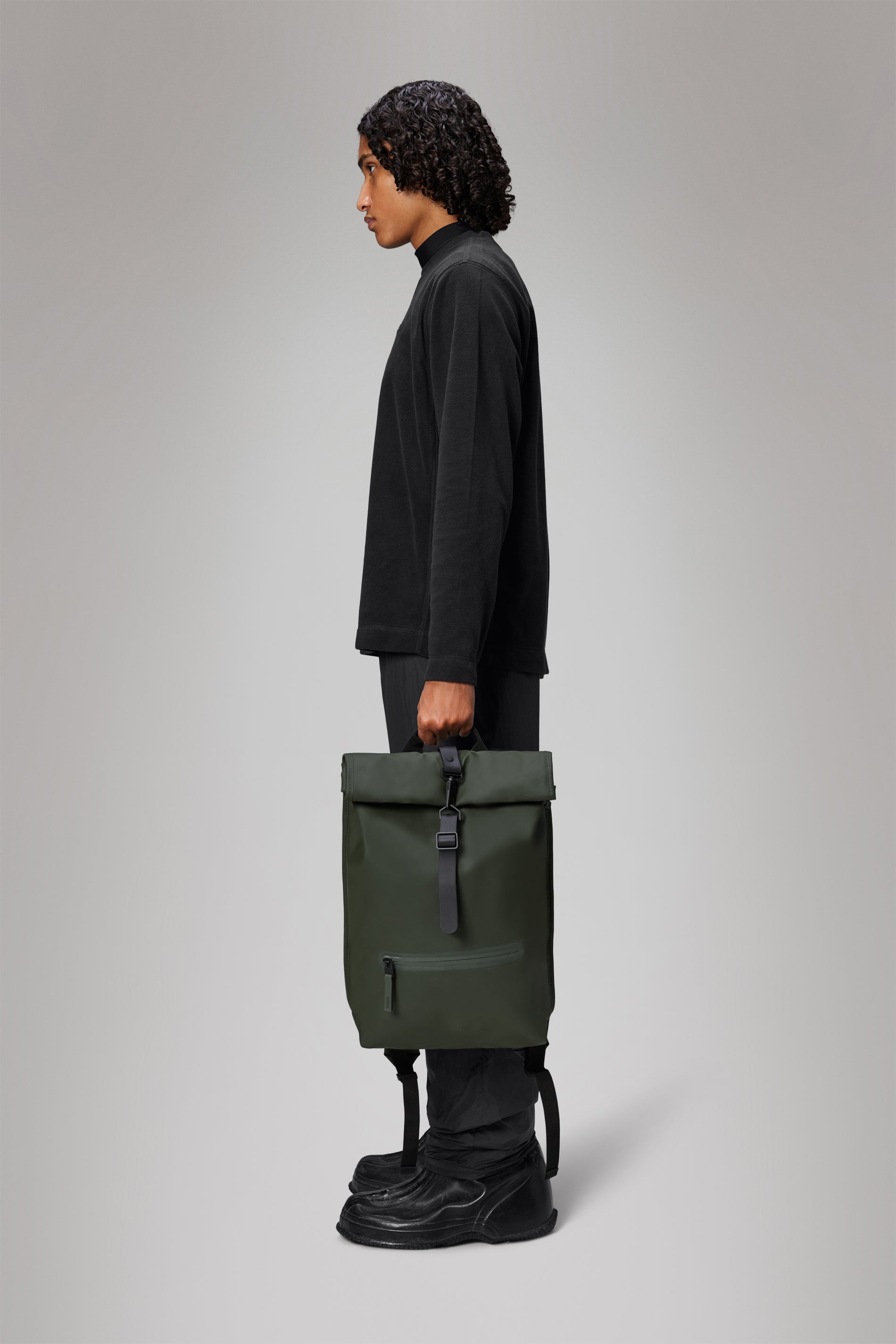 Rains Rolltop Rucksack Backpacks 03 Green