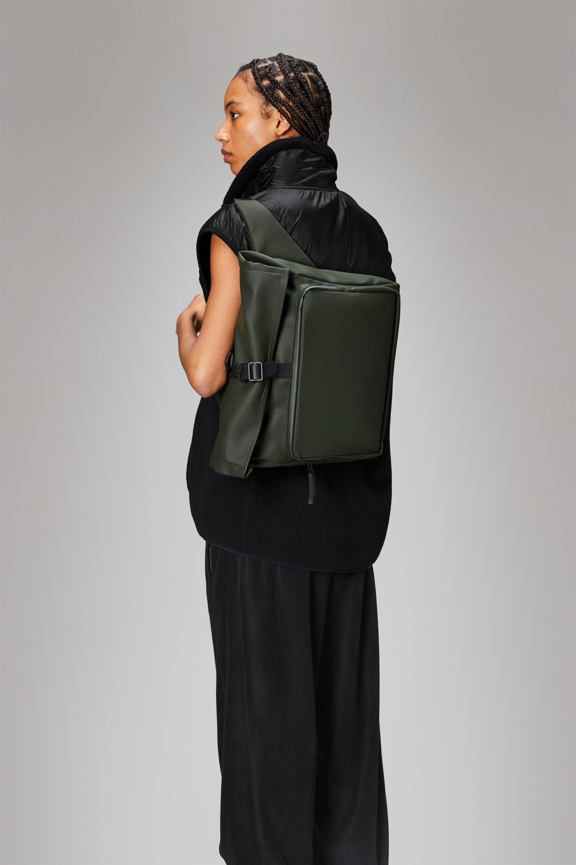 Rains Rolltop Commuter Bag Messenger 03 Green